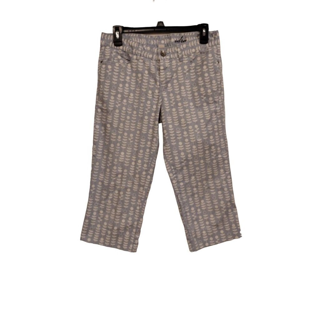 Anthropologie Idra light blue and white cropped pants